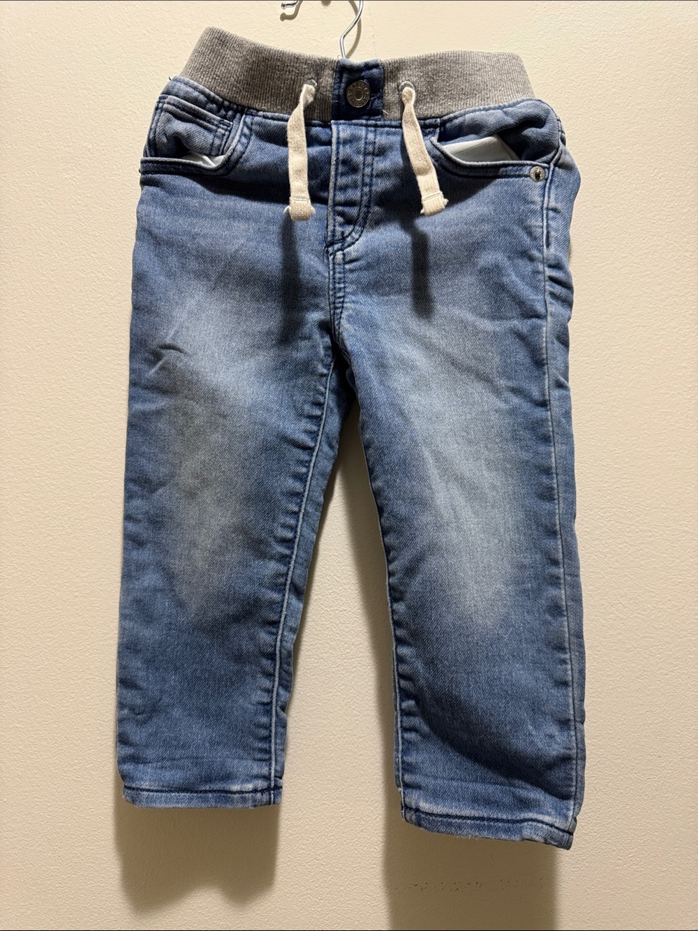 GAP Light Blue Knit-Waist Denim Pants for Kids